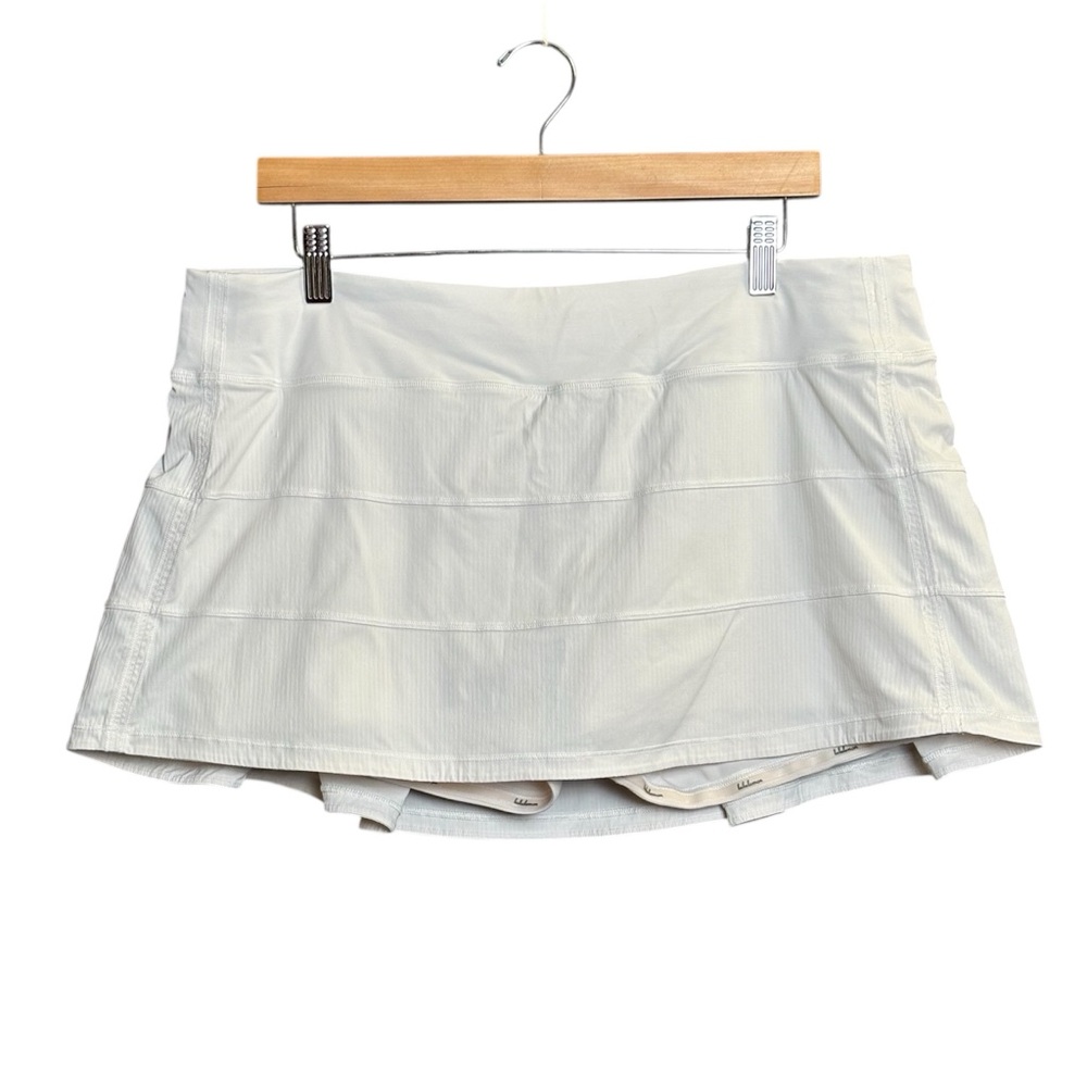 Lululemon Pace Rival Mid-Rise 12" Skirt Off-White Sz 14 Mid Rise Tennis Running